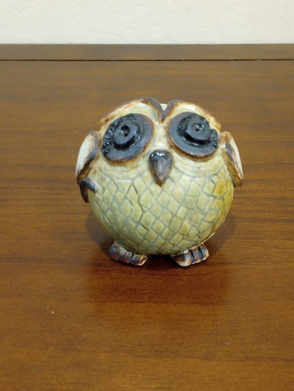 Owl Folk Art Figurine Paper Weight - Vintage!
